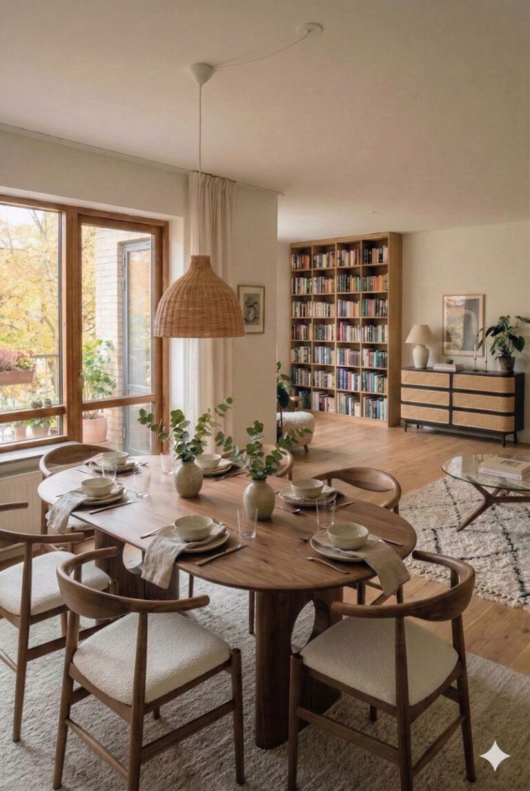 Categoría de diseños de salón-comedor: inspiración para espacios diáfanos con mobiliario de madera y zonas bien delimitadas.